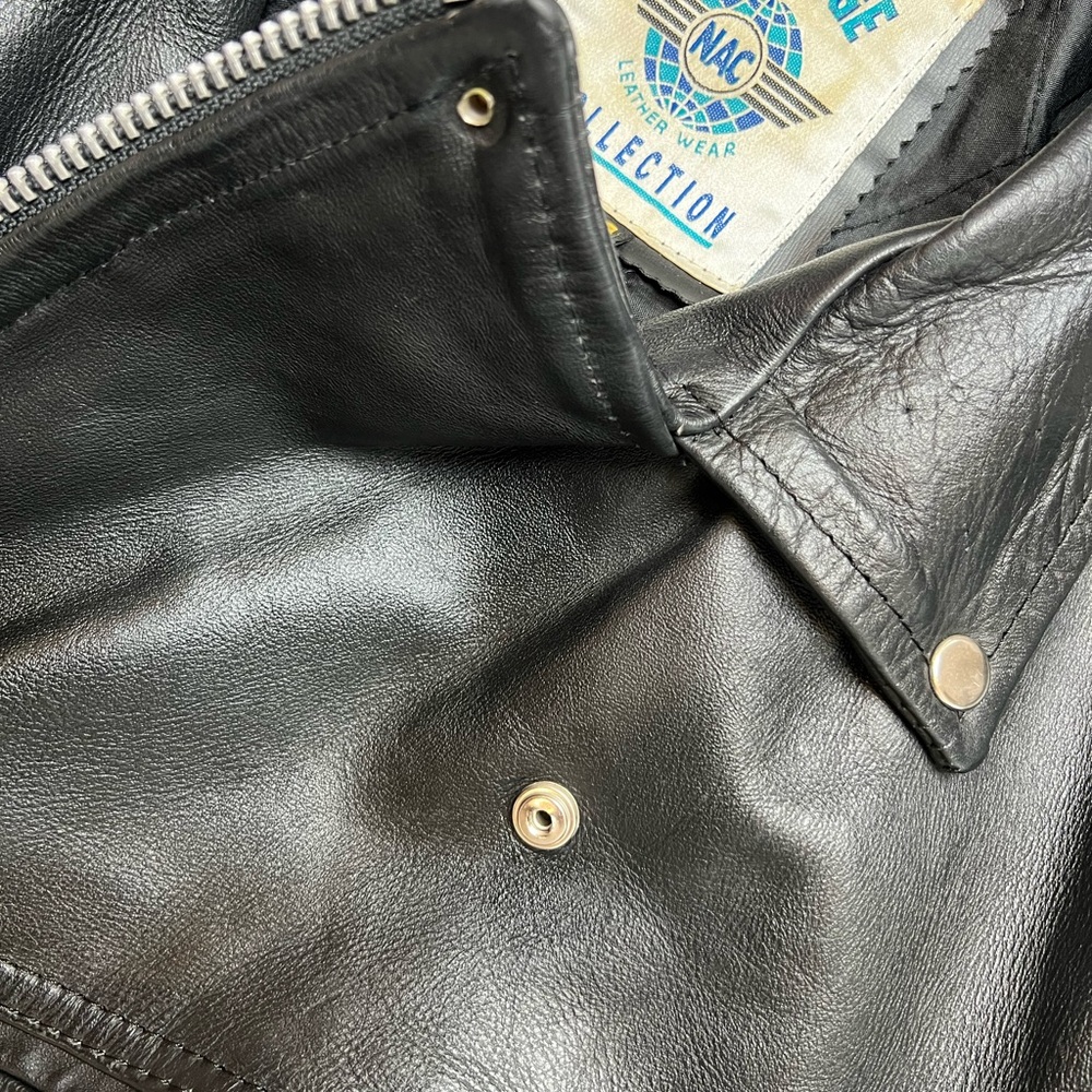 New Age Black Leather Motorcycle Collection Jacket NAC Grunge Mens L size 44 - Picture 9 of 9